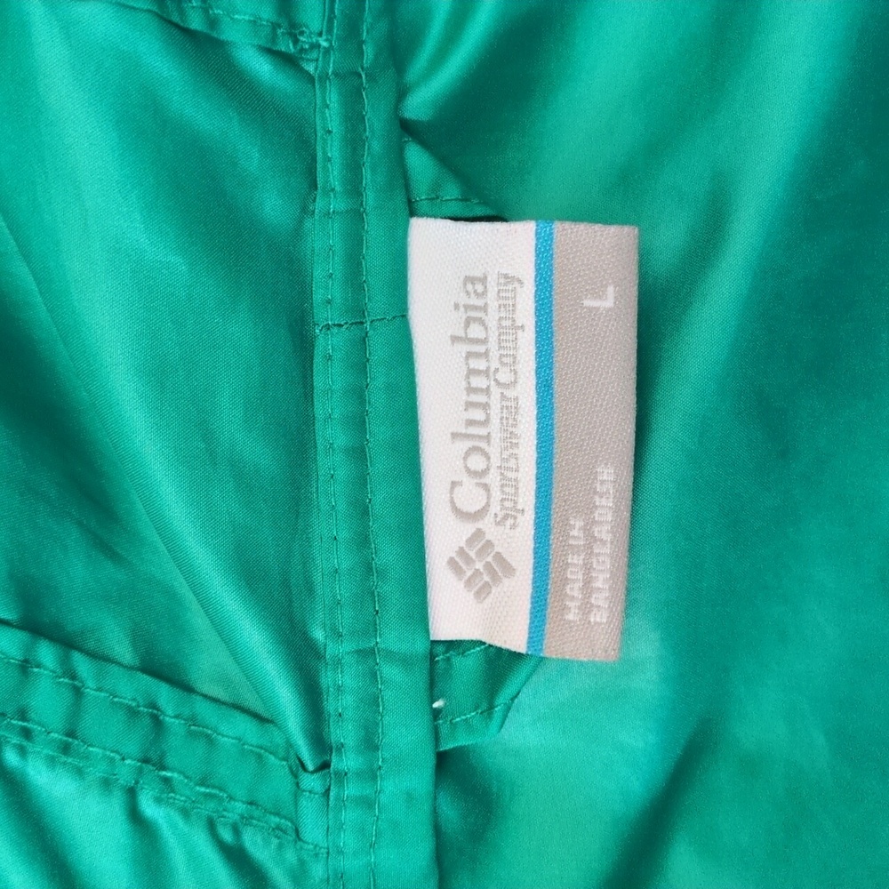 Women's Columbia Sandy Sail teal color block windbreaker - Picture 6 of 7